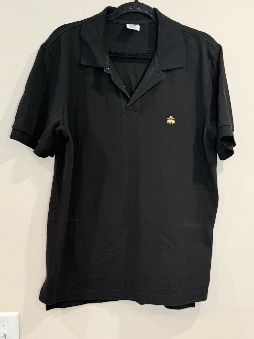 🔥NWOT Brook Brothers Men's Black Polo Shirt Short Sleeve Size L 🔥